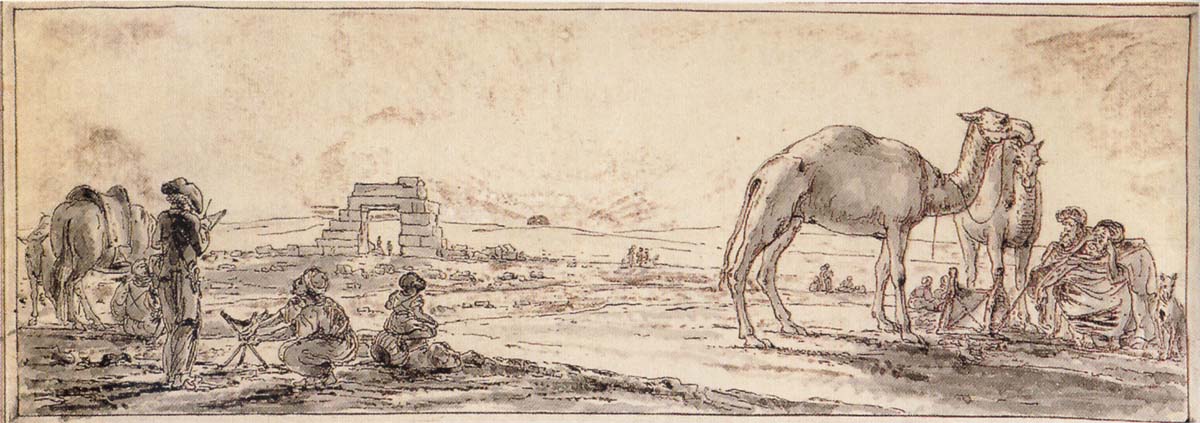 Dominique Vivant Denon Denon Drawing the Ruins at Hierakonpolis
